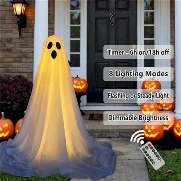 2 Packs Halloween Decorations Outdoor, Spooky Halloween Ghost Decor - Picture 4 of 7